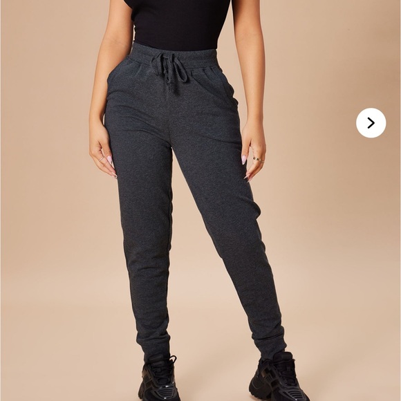 Fashion Nova Gray Track Pants with Elastic Waistband - Picture 1 of 1